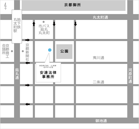 安達法律事務所へのアクセスマップ